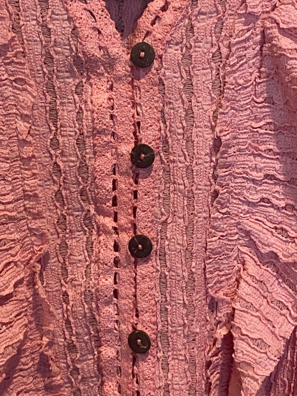Blue Velvet Textured Ruffle Poncho Top Dusty Pink Womens Size S/M NWT Oversized - Picture 5 of 10